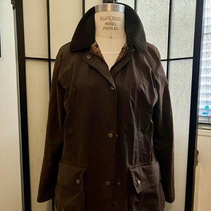 Barbour Beadnell Waxed Jacket Brown UK12 US 8